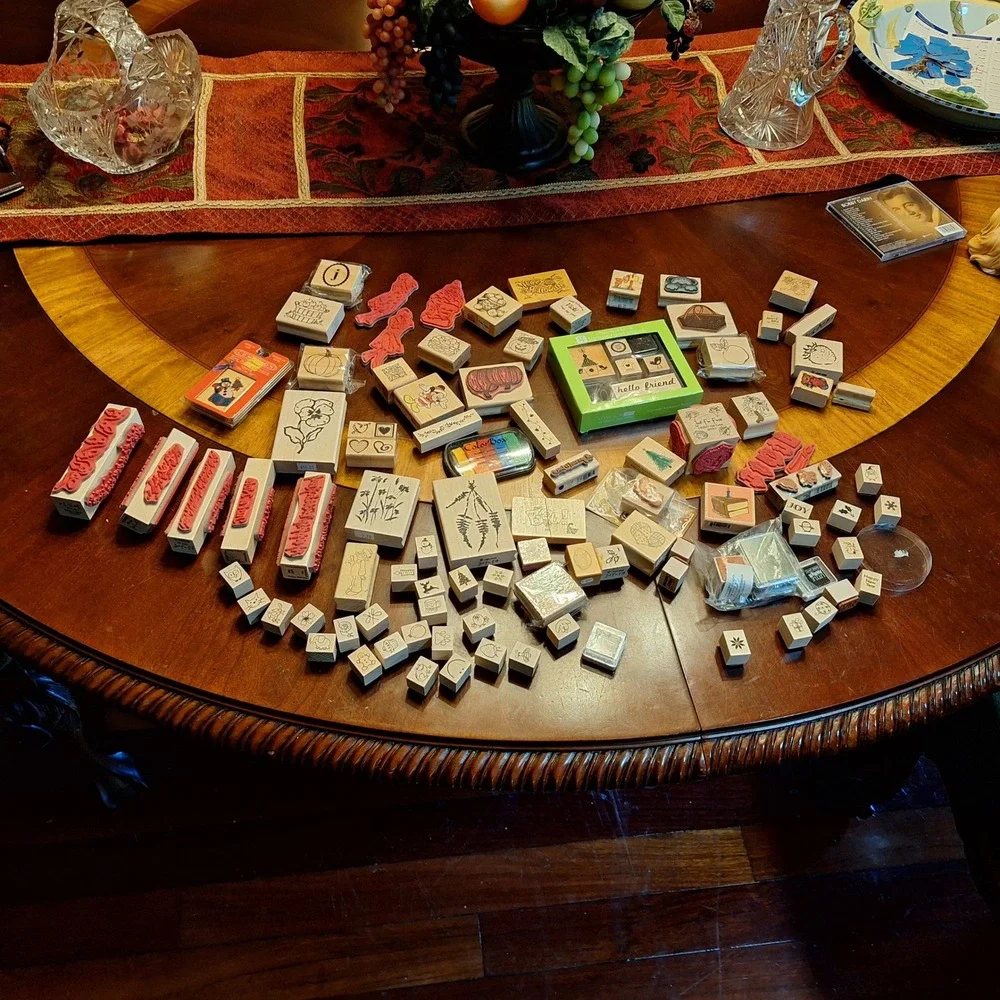 Huge Rubber Stamp Lot Wood Mounted Holiday Nature Studio G Hampton Art Hero Arts